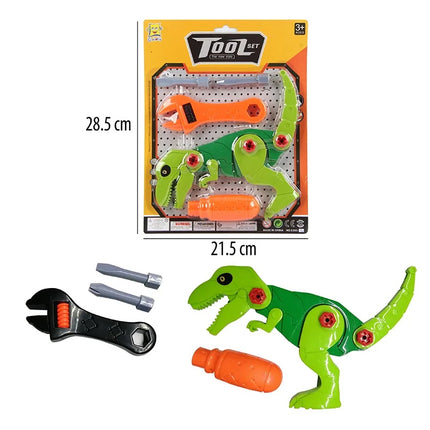 Dinosaurio Armable con Herramientas y Accesorios | Juguete Educativo para Niños | Figura Desarmable de Construcción 28.5 x 21.5 cm