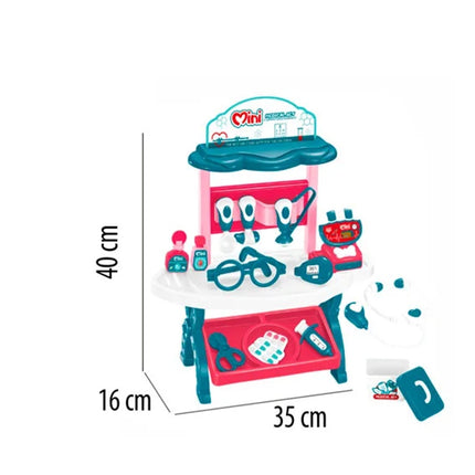 Set de Doctor para Niños con Mesa de Consultorio, Mini Medical Set, Juego de Roles Educativo para Niños