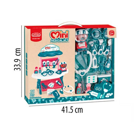 Set de Doctor para Niños con Mesa de Consultorio, Mini Medical Set, Juego de Roles Educativo para Niños