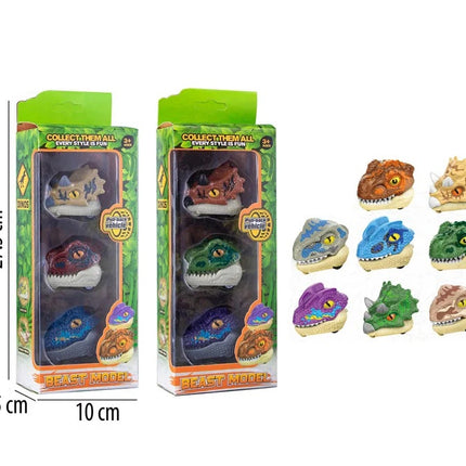 Set de 3 Dinosaurios de Juguete con Fricción | Modelos Surtidos | Vehículos Dinosaurio para Niños 3+ Años