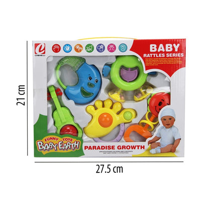 Set de Sonajas  5 Piezas – Juguetes Sensoriales Infantiles, Estimulación Temprana, Colores Atractivos