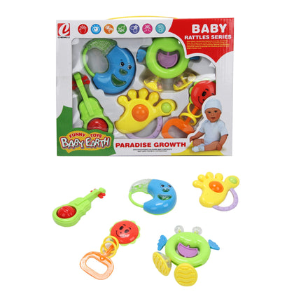 Set de Sonajas  5 Piezas – Juguetes Sensoriales Infantiles, Estimulación Temprana, Colores Atractivos