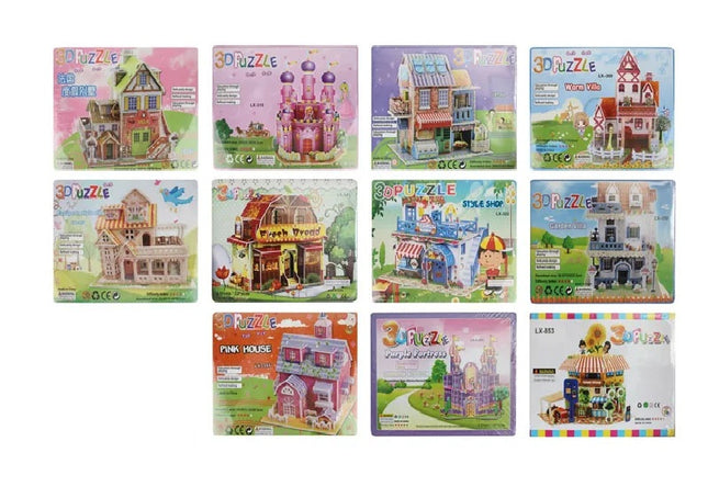 Set de 6 Rompecabezas 3D Modelos Surtidos 21x28 cm | Bolos de Fiesta para Niños, Juegos Didácticos, Puzzle Armable Educativo y Diversión