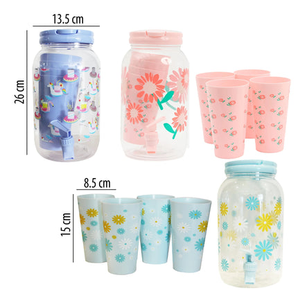 Jarra 3.8 LT con 4 vasos Colores Variables SWA3156 - STORYLAND