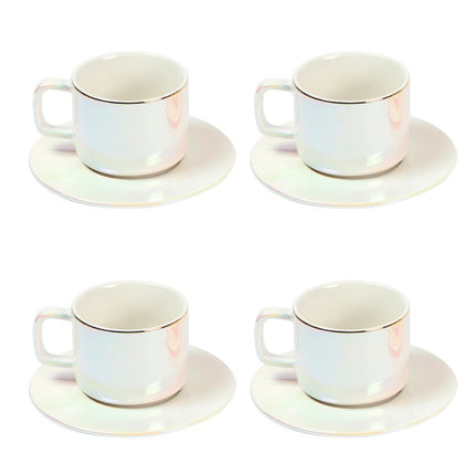 Juego De 4 Tazas De Ceramica Con Plato TE-235 - Storyland