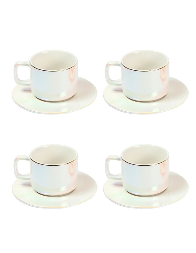 Juego De 4 Tazas De Ceramica Con Plato TE-235 - Storyland