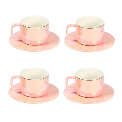 Juego De 4 Tazas De Ceramica Con Plato TE-235 - Storyland