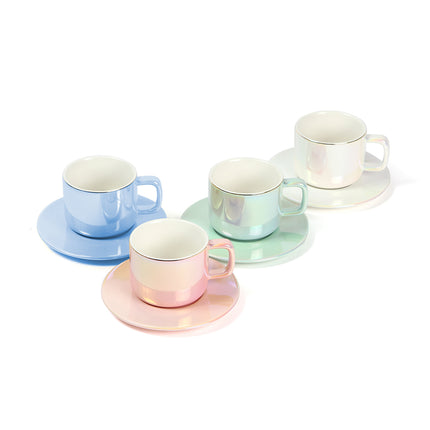 Juego De 4 Tazas De Ceramica Con Plato TE-235 - Storyland