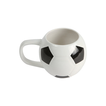 Taza de Cerámica con Diseño de Balón de Fútbol en Relieve, 350 ml para Café, Té y Chocolate, Taza Deportiva para Hogar, Oficina y Regalo para Aficionados al Fútbol