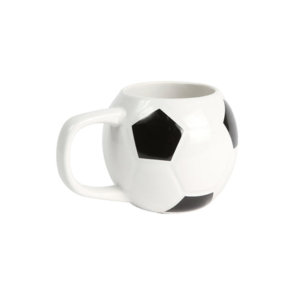 Taza de Cerámica con Diseño de Balón de Fútbol en Relieve, 350 ml para Café, Té y Chocolate, Taza Deportiva para Hogar, Oficina y Regalo para Aficionados al Fútbol