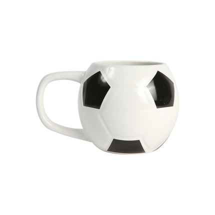 Taza de Cerámica con Diseño de Balón de Fútbol en Relieve, 350 ml para Café, Té y Chocolate, Taza Deportiva para Hogar, Oficina y Regalo para Aficionados al Fútbol