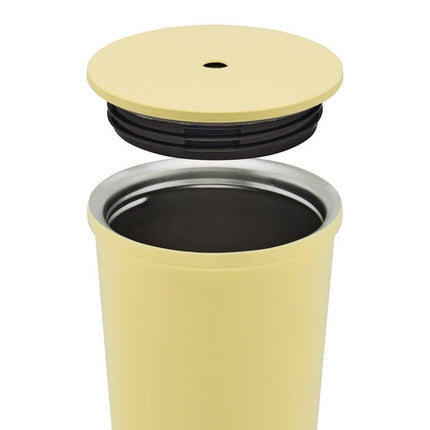 Vaso de  Acero inoxidable con tapa y popote metalico TMPS 149