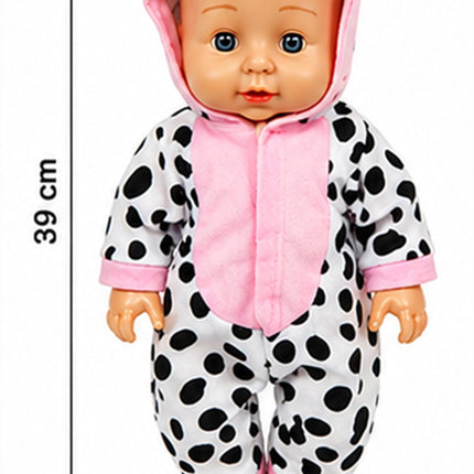 Muñeca Bebé con Sonido, Vestuario de Animalitos, 39 x 20 cm, Juguete para Niñas y Niños, Muñeca Interactiva