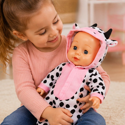 Muñeca Bebé con Sonido, Vestuario de Animalitos, 39 x 20 cm, Juguete para Niñas y Niños, Muñeca Interactiva