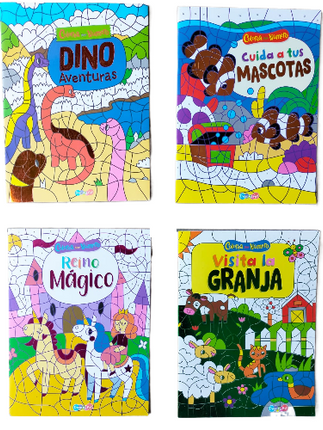 Set de  libros de colección para colorear por Números 4 modelos Diferentes Storyland