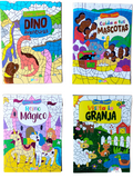 Set de  libros de colección para colorear por Números 4 modelos Diferentes Storyland