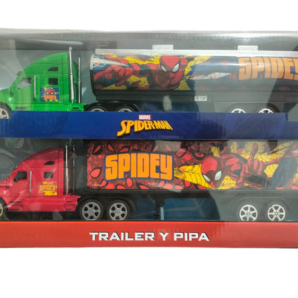 Set de Tráiler y Pipa de Juguete Spiderman 37 cm,  T378004-S