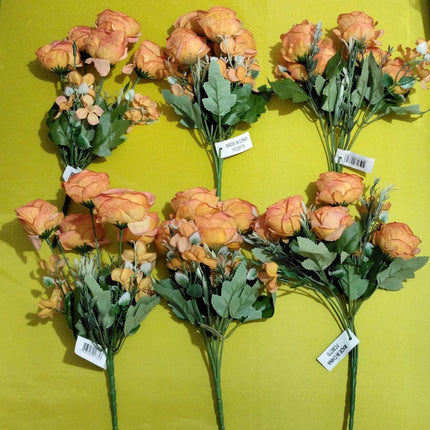 Pack de 6 ramos de rosas artificiales 29 cm para decoración
