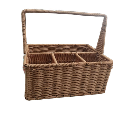 Organizador de cubiertos, canasta para ordenar cubiertos 23 x 16 x 10 cm. porta cubiertos de Mimbre