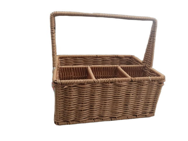 Organizador de cubiertos, canasta para ordenar cubiertos 23 x 16 x 10 cm. porta cubiertos de Mimbre