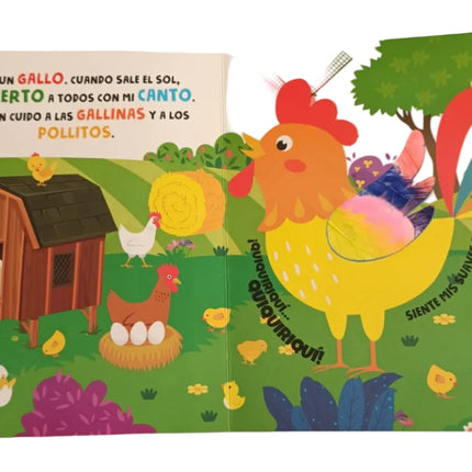 Libro Aprendo con texturas animales de granja 10pag 20x16cm