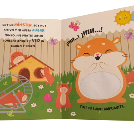 Libro Aprendo con texturas Mascotas 10pag 16x20cm