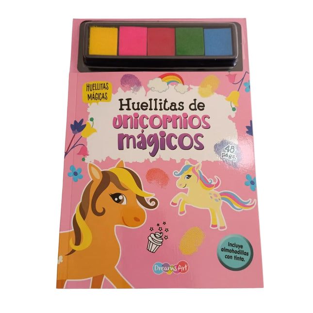 Libro Huellitas de unicornios magicos 48pag 25x17cm
