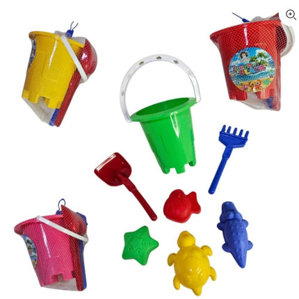 Set de Juguetes de Playa Colores variables 7 Piezas para Niños – Cubeta, Pala, Rastrillo y Moldes de Arena, Juego Infantil para Playa y Jardín