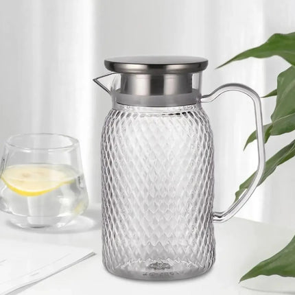 Jarra de Vidrio con 4 Vasos Transparentes – Set para Agua, Jugos, Limonada y Bebidas Frías – Elegante y Resistente