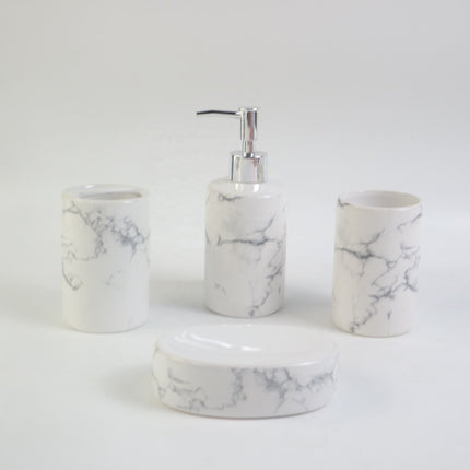 Juego de accesorios de baño blanco 5 piezas de ceramica decoración Moderna
