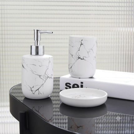 Juego de accesorios de baño blanco 5 piezas de ceramica decoración Moderna