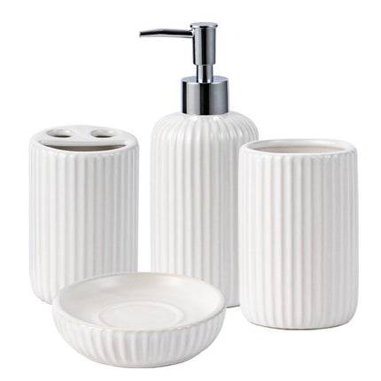 Juego de accesorios de baño blanco 5 piezas de ceramica decoración Moderna