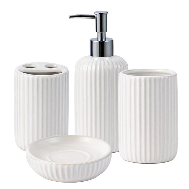 Juego de accesorios de baño blanco 5 piezas de ceramica decoración Moderna