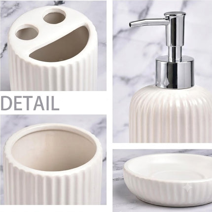 Juego de accesorios de baño blanco 5 piezas de ceramica decoración Moderna