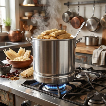 Vaporera 100 %  Aluminio de 10 Litros | Olla Vaporera con Asas Resistentes para Tamales