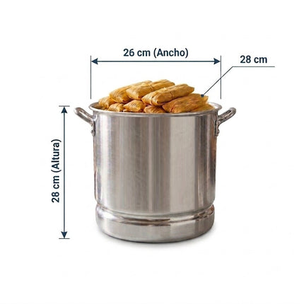Vaporera 100 %  Aluminio de 16 Litros | Olla Vaporera con Asas Resistentes para Tamales
