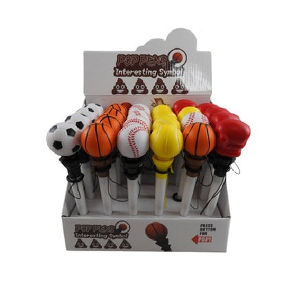 24 Lapiceros de Bolígrafo De Bola Forma De Pelota Bouncing Deportivo Material Ecológico Aleatorios Plumas Divertidas para Regalos, Oficina, Escuela y Uso Diario