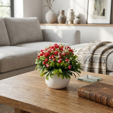 Maceta Flor decorativa artificial 15 cm para el hogar, oficina, regalo