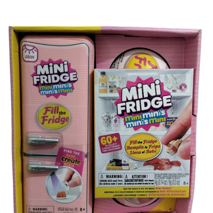 1 Mini Refrigerador de Juguete Coleccionable, Mini Fridge con Accesorios, Juguete de Cocina para Niños y Niñas, Juego de Imaginación, Regalo Infantil
