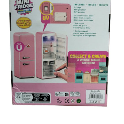 1 Mini Refrigerador de Juguete Coleccionable, Mini Fridge con Accesorios, Juguete de Cocina para Niños y Niñas, Juego de Imaginación, Regalo Infantil