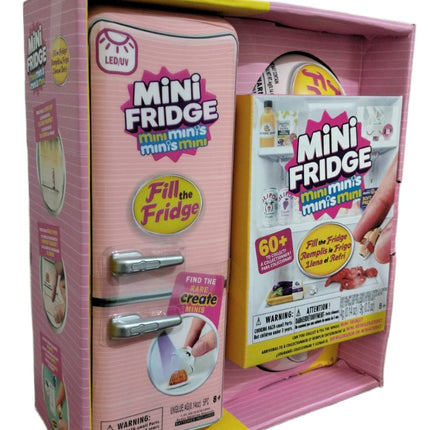 1 Mini Refrigerador de Juguete Coleccionable, Mini Fridge con Accesorios, Juguete de Cocina para Niños y Niñas, Juego de Imaginación, Regalo Infantil