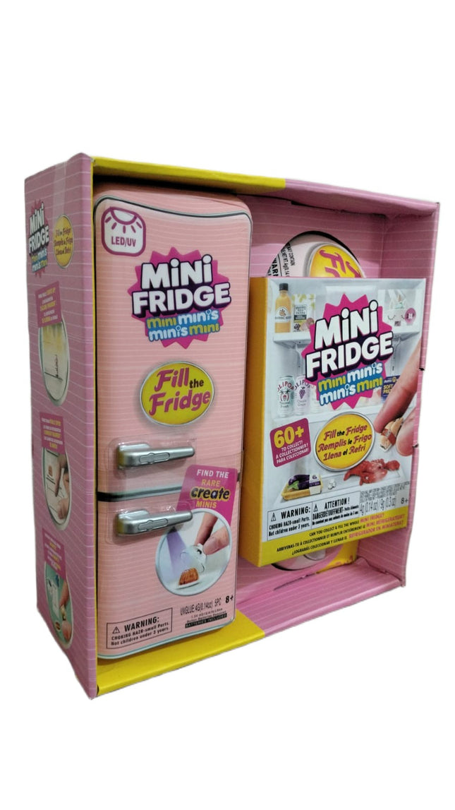 1 Mini Refrigerador de Juguete Coleccionable, Mini Fridge con Accesorios, Juguete de Cocina para Niños y Niñas, Juego de Imaginación, Regalo Infantil