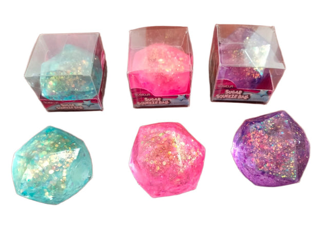 1 Squishy Antiestrés Diamante con Glitter Antiestrés colores Variables