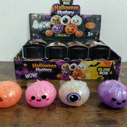 1 Squishy Calabaza Halloween DUMPLING 5.5 CM Pelotas Suaves Antiestrés para Niños, Colores Surtidos, Regalo Divertido