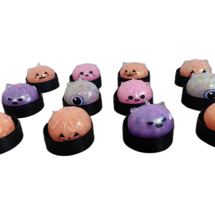 12 Squishy Calabaza Halloween DUMPLING 5.5 CM Pelotas Suaves Antiestrés para Niños, Colores Surtidos, Regalo Divertido