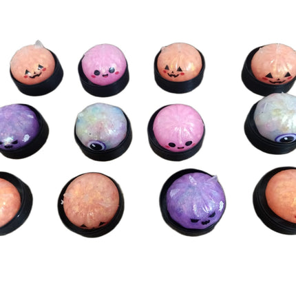12 Squishy Calabaza Halloween DUMPLING 5.5 CM Pelotas Suaves Antiestrés para Niños, Colores Surtidos, Regalo Divertido