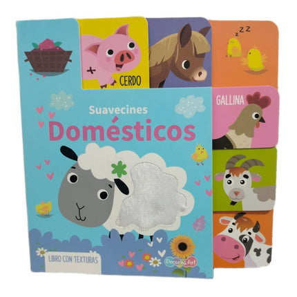 LIBRO CUENTO 23X23CM SUAVECINES 10PAG DOMESTICOS LIBRO CON TEXTURAS