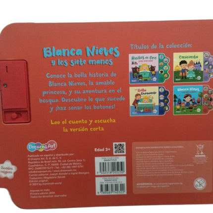 LIBRO CUENTOS 18X18CM SONIDOS MAGICOS 12 PAG BLANCA NIEVES Y LOS SIETE ENANOS