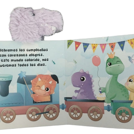 LIBRO CUENTO EL DINOSAURIO MORADO RELATOS ILUSTRADOS 16X16CM 8PAG