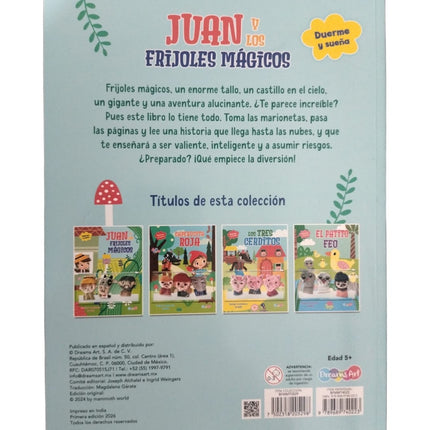 LIBRO CUENTO 21X28CM DUERME Y SUEÑA CON TITERES 10PAG JUAN Y LOS FRIJOLES MAGICOS